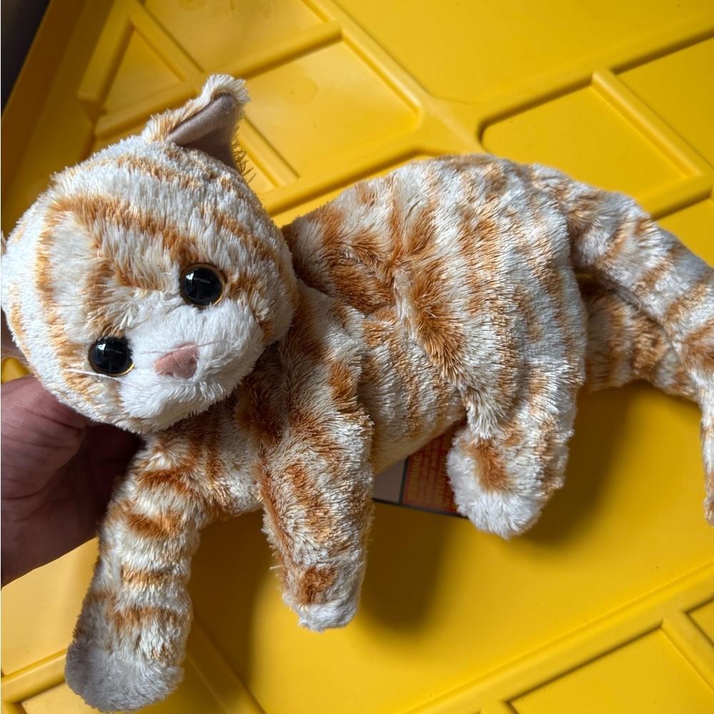 Ty Plush Cat with Orange and Cream Stripes